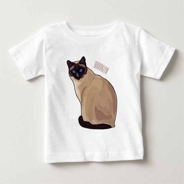 Siamese cat cartoon illustration  baby T-Shirt (Front)