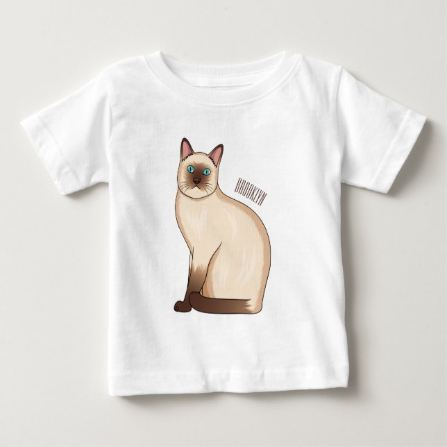 Siamese cat cartoon illustration baby T-Shirt (Front)