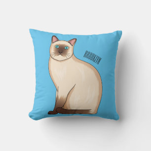 Siamese cat cartoon illustration  cushion