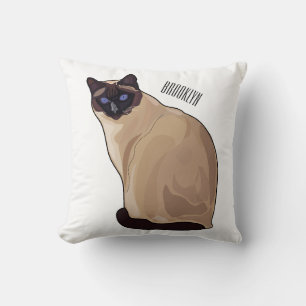 Siamese cat cartoon illustration cushion