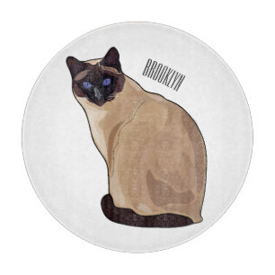 Siamese cat cartoon illustration cutting board