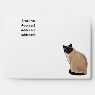 Siamese cat cartoon illustration envelope