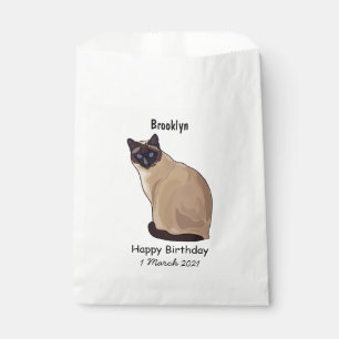 Siamese cat cartoon illustration favour bags
