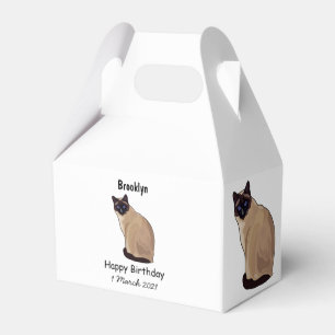 Siamese cat cartoon illustration favour box