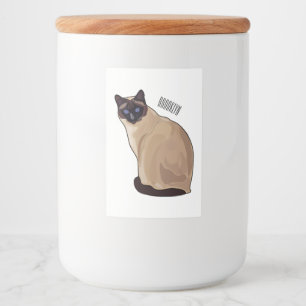 Siamese cat cartoon illustration food label