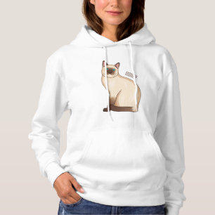 Siamese cat cartoon illustration hoodie