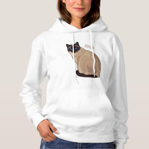 Siamese cat cartoon illustration hoodie