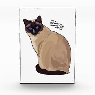 Siamese cat cartoon illustration photo block