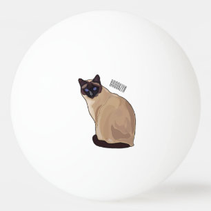 Siamese cat cartoon illustration ping pong ball