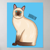 Siamese cat cartoon illustration