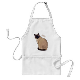 Siamese cat cartoon illustration standard apron