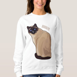 Siamese cat cartoon illustration sweatshirt