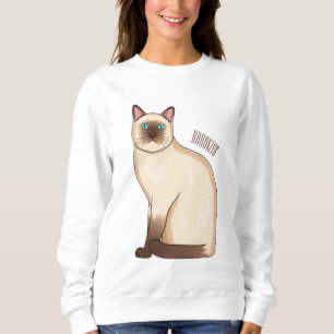 Siamese cat cartoon illustration sweatshirt