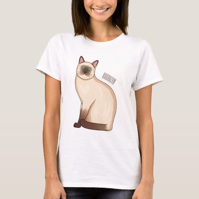 Siamese cat cartoon illustration  T-Shirt (Front)