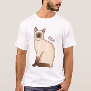 Siamese cat cartoon illustration T-Shirt