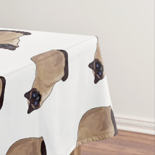Siamese cat cartoon illustration tablecloth