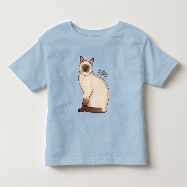 Siamese cat cartoon illustration toddler T-Shirt (Front)