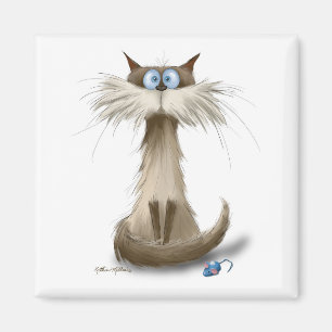 Siamese Cat Cartoon Magnet