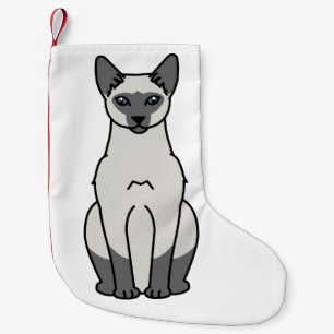 Siamese Cat Cartoon Small Christmas Stocking
