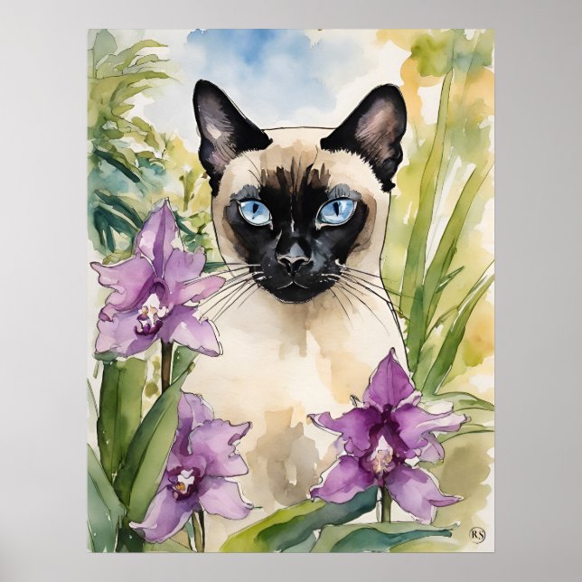 Siamese Cat - Cat Art Print (Front)