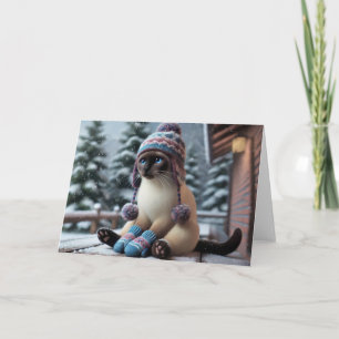 Siamese Cat Christmas Card