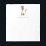 Siamese Cat Christmas Notepads<br><div class="desc">This custom notepad features my unique hand-painted watercolor of a black cat and a Siamese cat, perfect for cat lovers! Personalise it using the template field with your name or monogram, making it a delightful choice for Christmas gifts, or as a thoughtful cat lover gift idea. These charming cat notepads...</div>