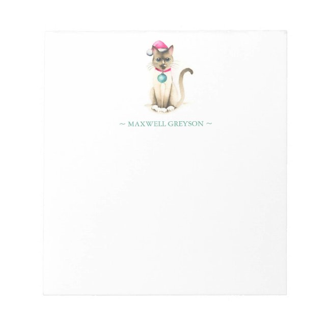 Siamese Cat Christmas Notepads (Front)