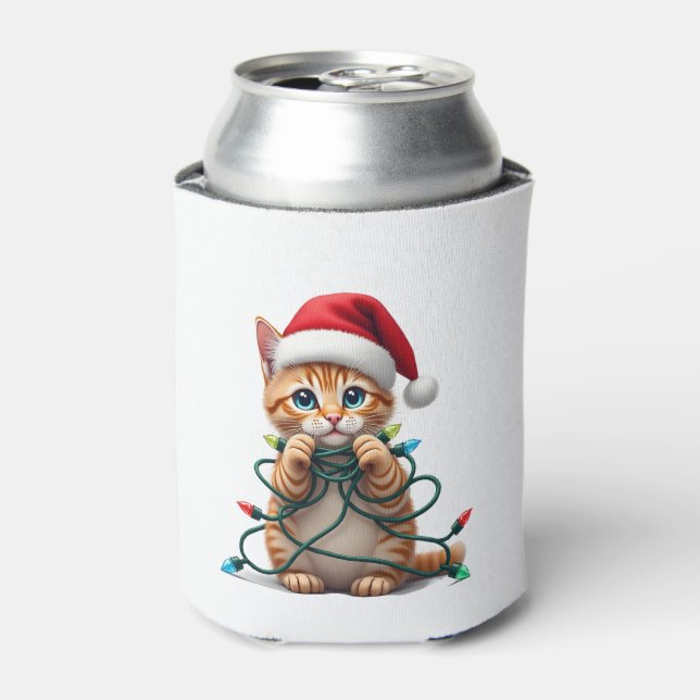 Siamese Cat Christmas V-Neck (1) Can Cooler (Can Front)