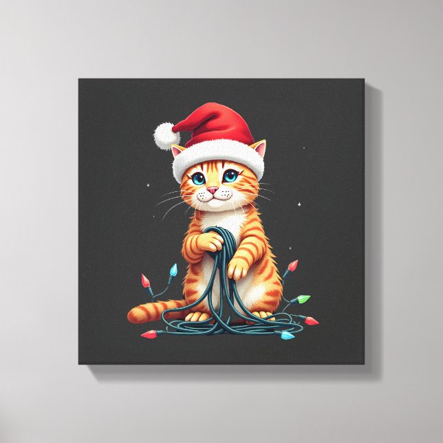 Siamese Cat Christmas V-Neck (1) Canvas Print (Front)