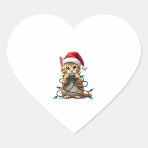 Siamese Cat Christmas V-Neck (1) Heart Sticker