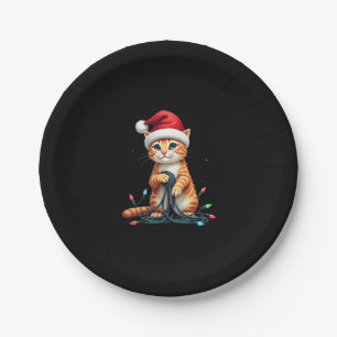 Siamese Cat Christmas V-Neck (1) Paper Plate