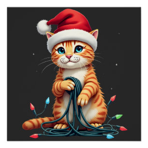 Siamese Cat Christmas V-Neck (1) Poster