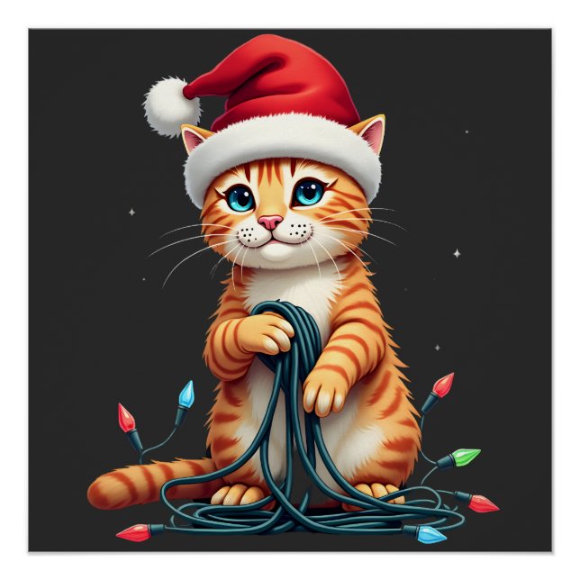 Siamese Cat Christmas V-Neck (1) Poster (Front)