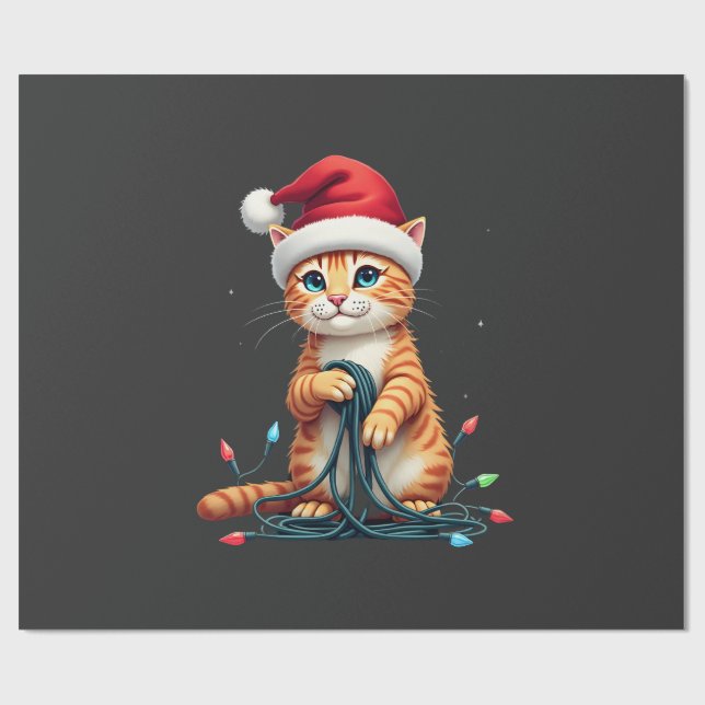 Siamese Cat Christmas V-Neck (1) Wrapping Paper (Flat)