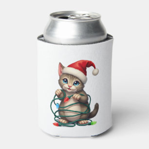 Siamese Cat Christmas V-Neck (2) Can Cooler