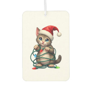 Siamese Cat Christmas V-Neck (2) Car Air Freshener