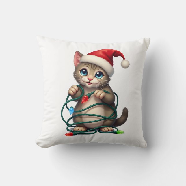 Siamese Cat Christmas V-Neck (2) Cushion (Front)