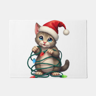 Siamese Cat Christmas V-Neck (2) Doormat