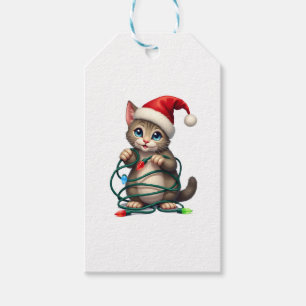 Siamese Cat Christmas V-Neck (2) Gift Tags