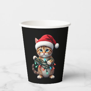 Siamese Cat Christmas V-Neck (2) Paper Cups