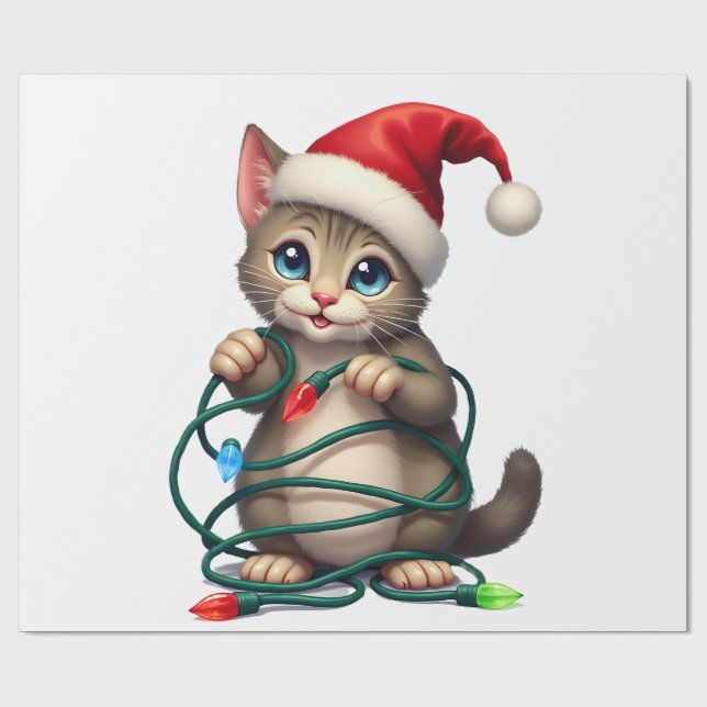 Siamese Cat Christmas V-Neck (2) Wrapping Paper (Flat)