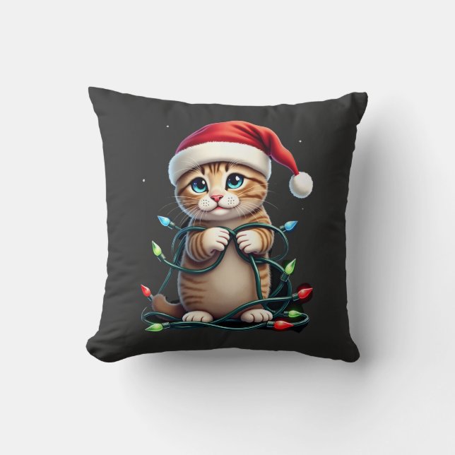 Siamese Cat Christmas V-Neck (3) Cushion (Front)