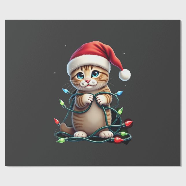 Siamese Cat Christmas V-Neck (3) Wrapping Paper (Flat)