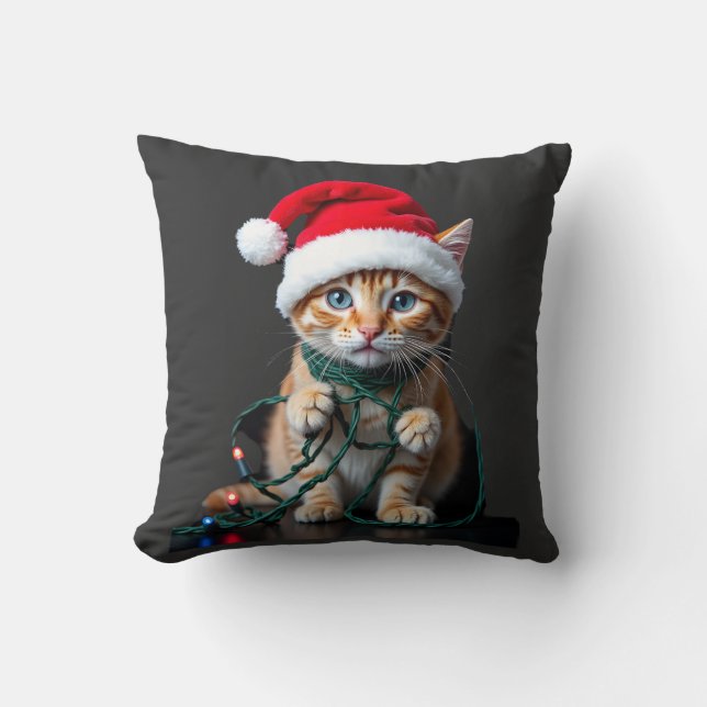 Siamese Cat Christmas V-Neck Cushion (Front)