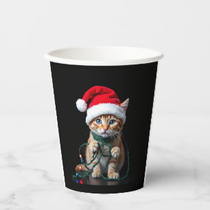 Siamese Cat Christmas V-Neck Paper Cups
