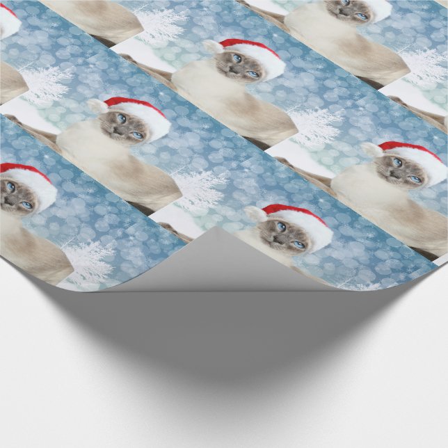 Siamese cat Christmas Wrapping Paper (Corner)