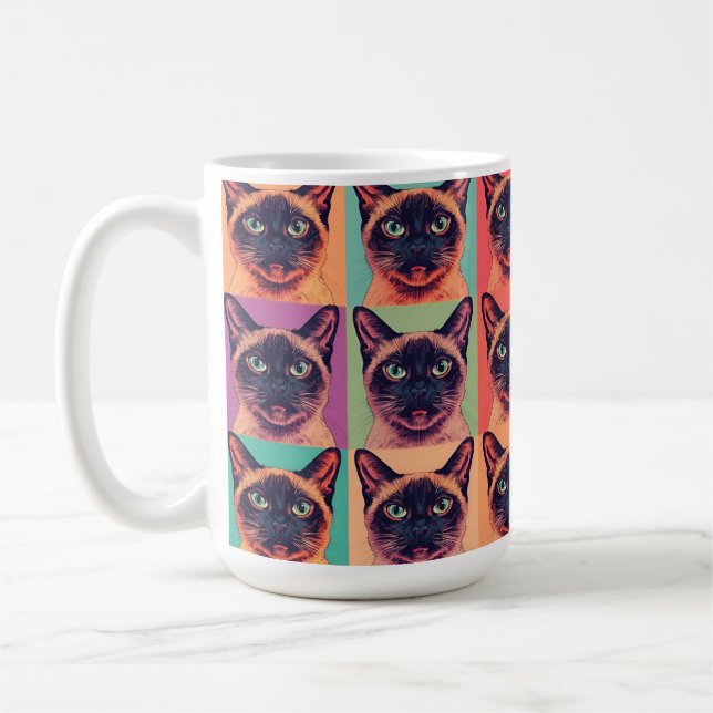 Siamese cat coffee mug (Left)