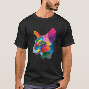 Siamese Cat Colourful Siamese Abstract Animal Cat  T-Shirt