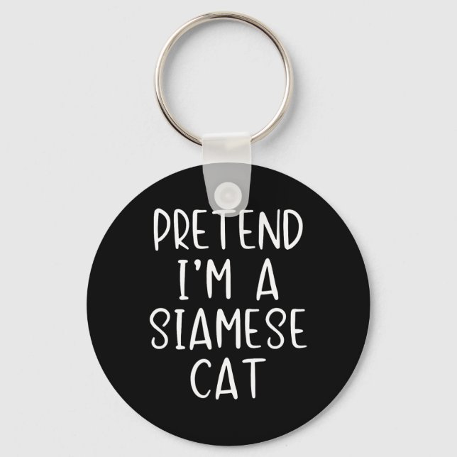 Siamese Cat Costume Halloween Lazy Easy  Key Ring (Front)