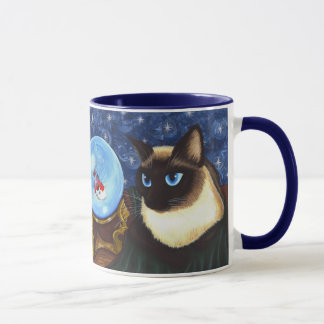 Siamese Cat Crystal Ball Koi Fortune Fantasy Mug